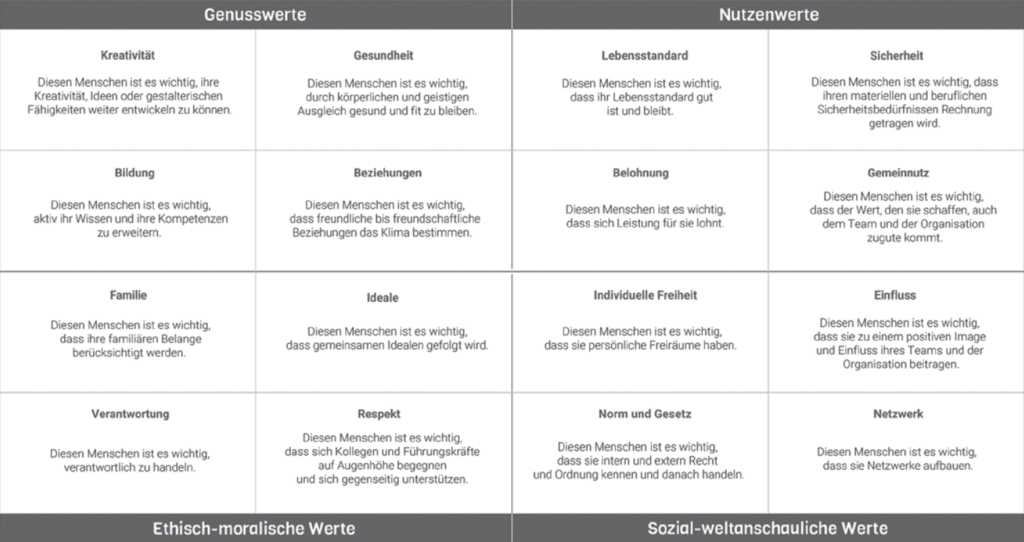 Wertemodell zur Werteerfassung