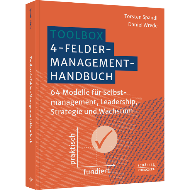 Buchabbildung "Toolbox 4-Felder-Management-Handbuch" - erhalten Sie darin 64 Modelle für Ambidextrous Leadership